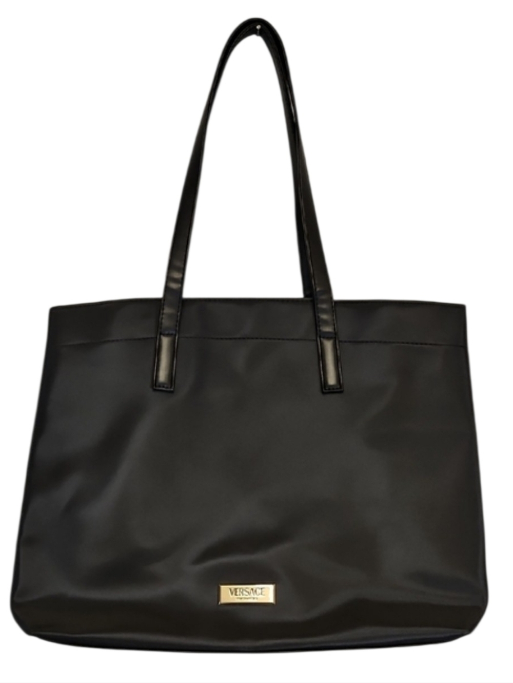 Versace Fragrances Black Tote Bag, NWOT, Includes Dust Bag And Shoulder Strap